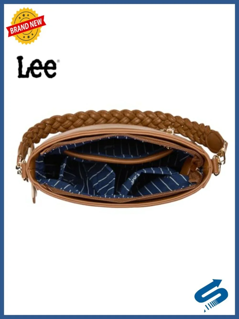 Convertible Shoulder Bag with Detachable Strap & Floral Charm